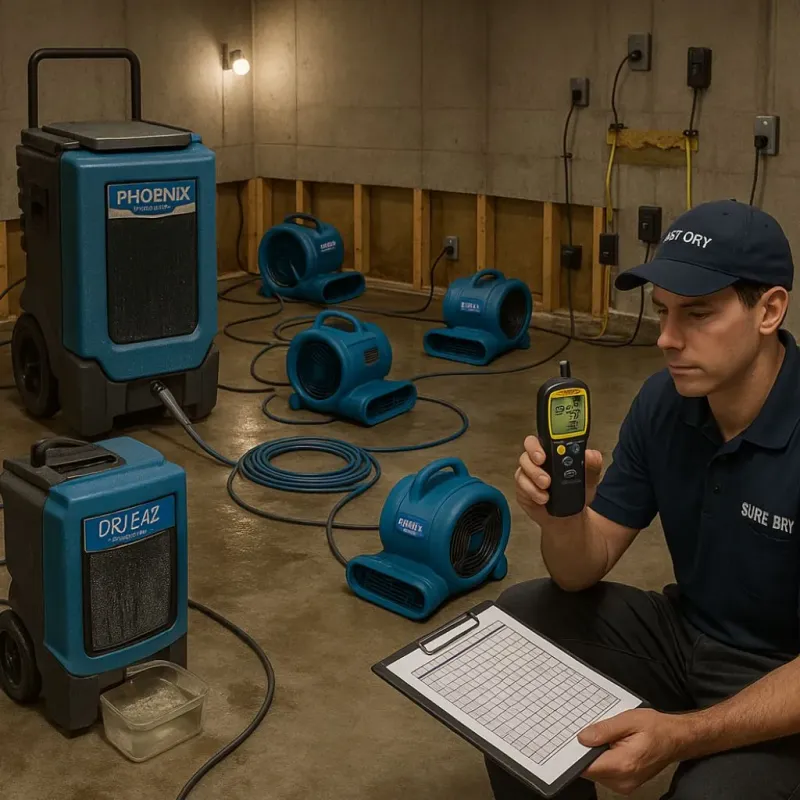 Structural Drying and Dehumidification process in Goochland, VA